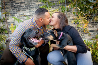 Puppy and couple kisses at Anodyne Coffee Roasting Company in Milwaukee